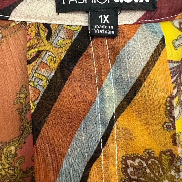 FASHIONNOVA Plus size tie front blouse - Picture 3 of 6